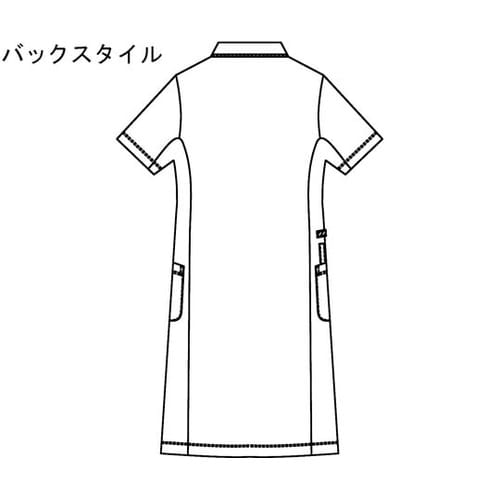 ワンピース半袖 ホワイト×ネイビー 3L