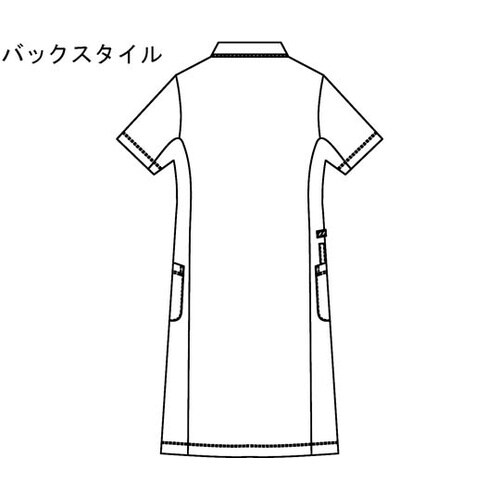 ワンピース半袖 ホワイト×ネイビー S