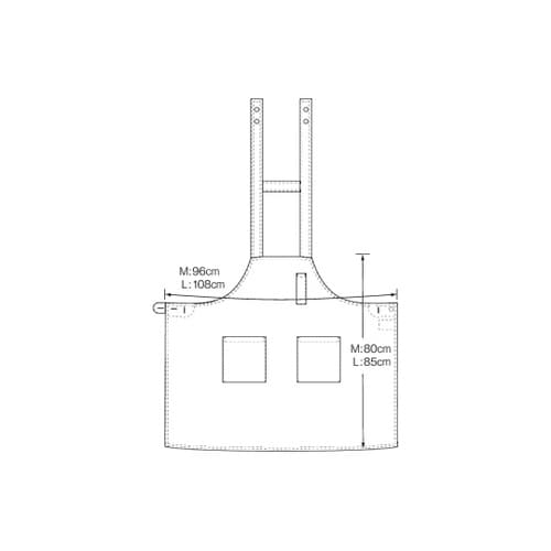 胸当てエプロン ブラック M KZN49