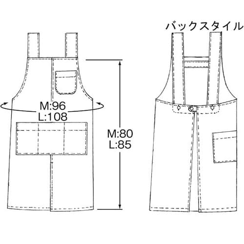 胸当てエプロンH型 ワインチェック M