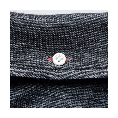 杢ニットシャツ 杢ブラック L APK2