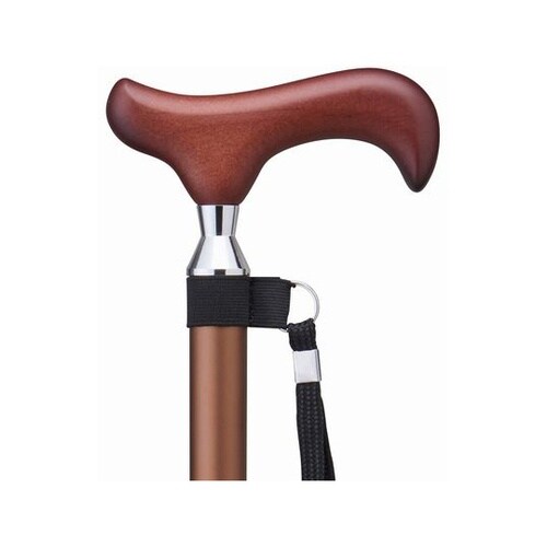 太くて安心 お洒落な伸縮式杖 ブラウン/