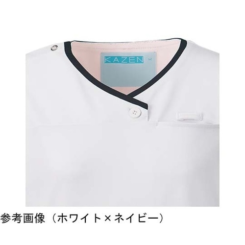 レディススクラブ ホワイト×ピンク M