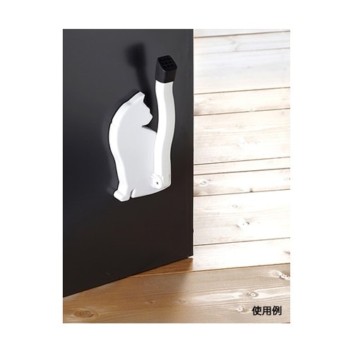 ドアストッパーねこ ホワイト AKS−0