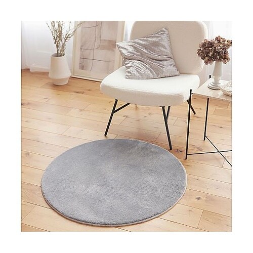 ラグ Mハク 90×90cm グレー 1