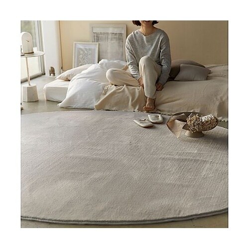 ラグ Mハク 90×90cm グレージュ