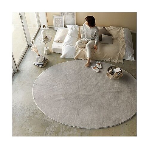 ラグ Mハク 90×90cm グレージュ