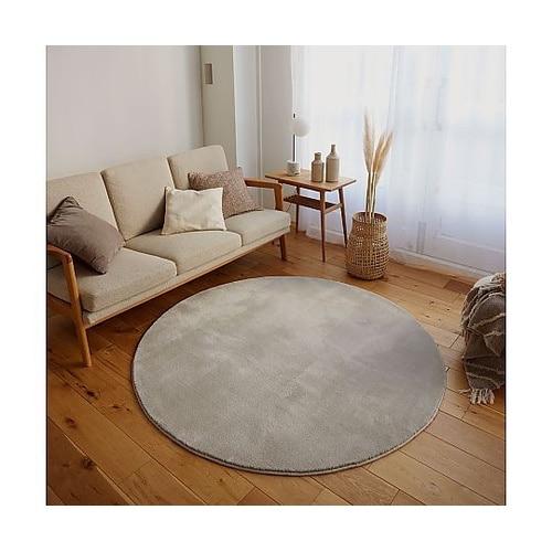 ラグ Mハク 90×90cm ベージュ