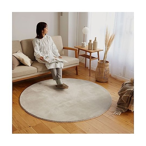 ラグ Mハク 90×90cm ベージュ