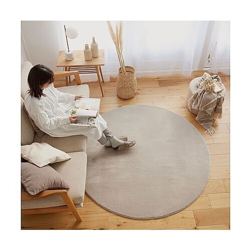 ラグ Mハク 90×90cm ベージュ