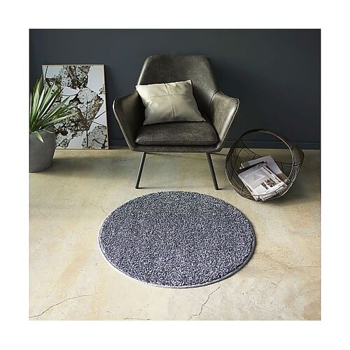 ラグ Mルネ 90×90cm ブルーグレ