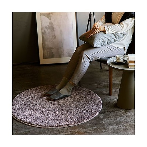 ラグ Mルネ 90×90cm モーヴ 1