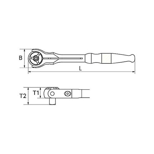 3/8”DR/300mm スイベル式ラチ