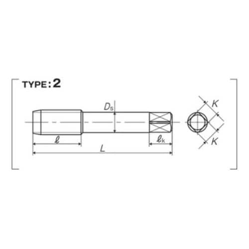管用平行ネジ用ハンドタップ(TH2F16