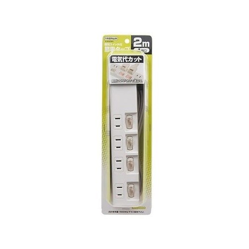 Y02442WH 節電タップ4個口2m白