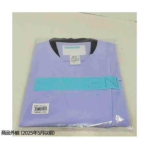 スクラブジャケット半袖男女 ラベンダー×