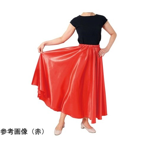 ソフトサテンロングスカート 赤 L 18