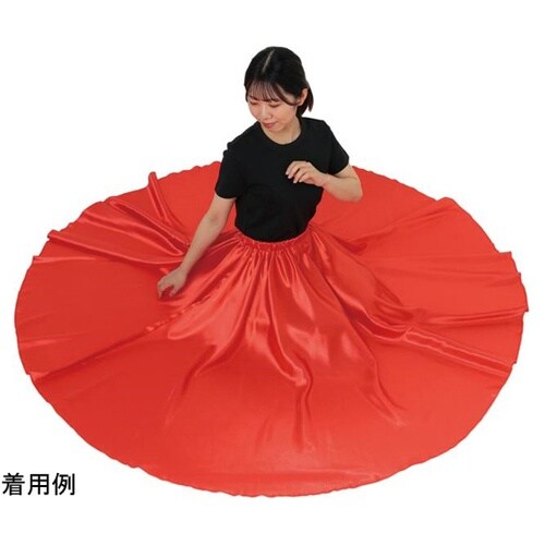 ソフトサテンロングスカート 赤 L 18