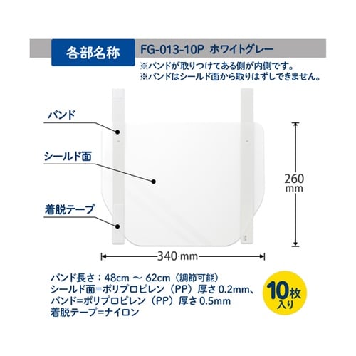 フェイスシールド FG−013−10PW