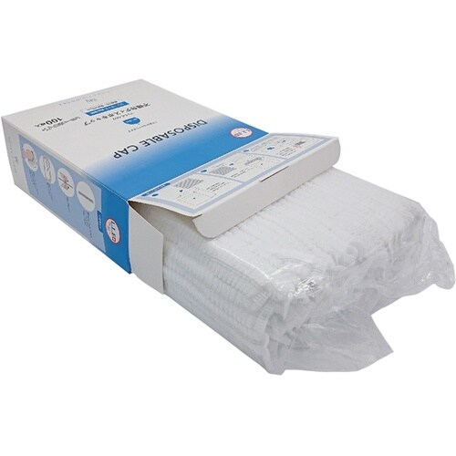 不織布ディスポキャップ 白 フリーサイズ