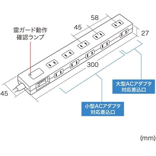 雷ガードタップ 1m ホワイト TAP−
