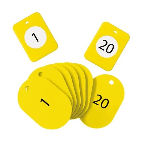 荷札 クロークチケット 1−20番 黄