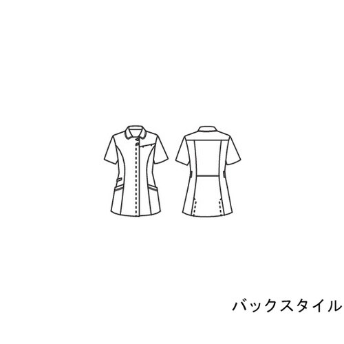 ナースジャケット 半袖(Mサックス/白)