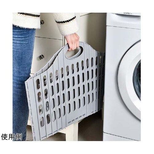 折りたたみ式ランドリーバスケット ホワイ
