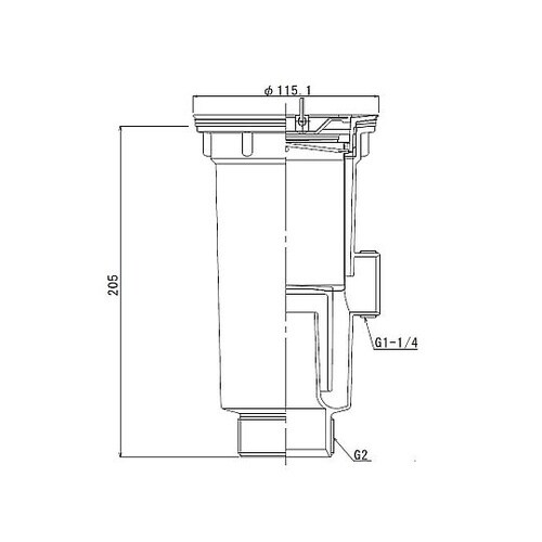 小型排水トラップ G2ネジ オーバーフロ