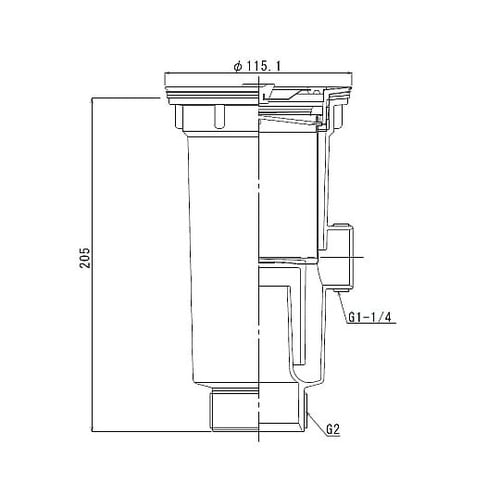 小型排水トラップ G2ネジ オーバーフロ