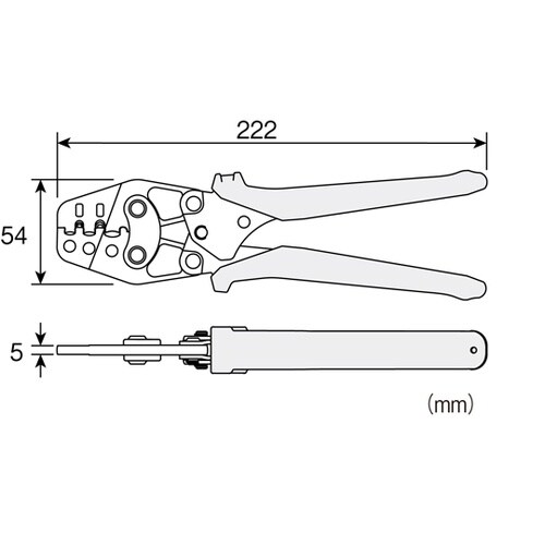 圧着工具 絶縁閉端子/裸圧着端子用 P−