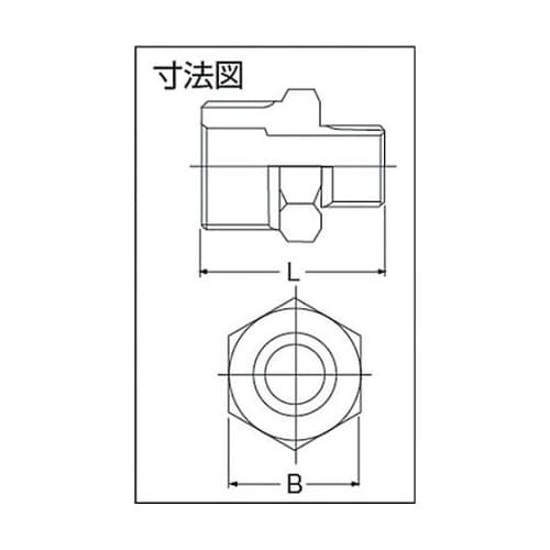 6NPT32AX20A径違い6角ニップル