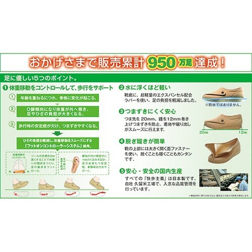 L011ブラックスムース25.0シューズ