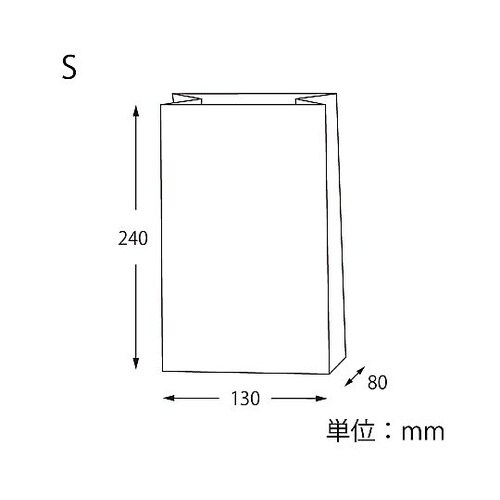 紙製保冷角底袋 S 白 25枚入 004