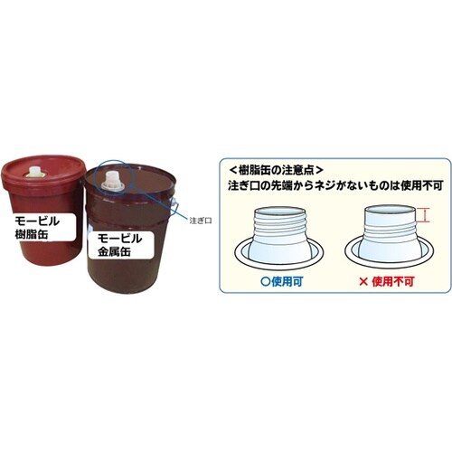 樹脂引き出し口付ペール缶用アダプター・コ