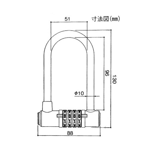 IB−115 ワイド番号錠倉庫用88mm
