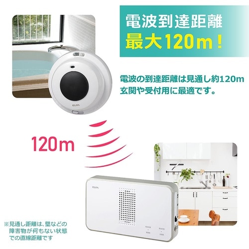 ワイヤレスチャイム防水押しボタンセット