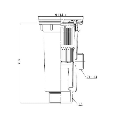 小型排水トラップ G2ネジ オーバーフロ