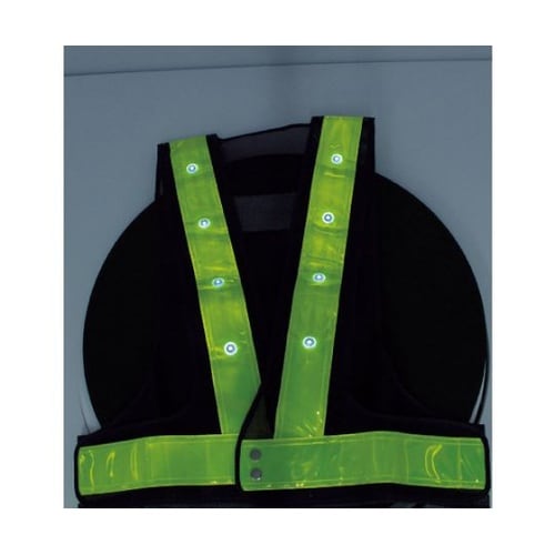 赤青交互点滅LED付安全ベスト ネイビー