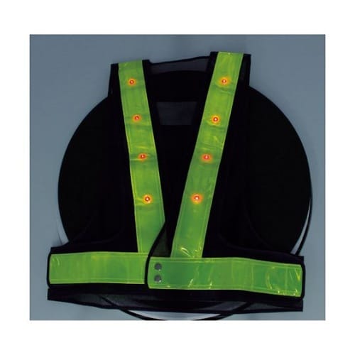 赤青交互点滅LED付安全ベスト ネイビー