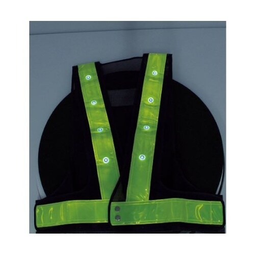 赤青交互点滅LED付安全ベスト ネイビー