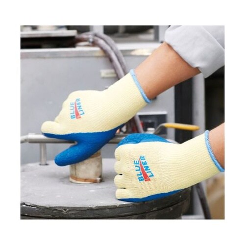 天然ゴム背抜き手袋 ブルーライナー3双組