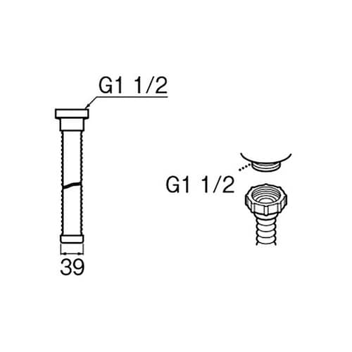 流し排水栓ホース ネジ付 排水栓ネジ口径