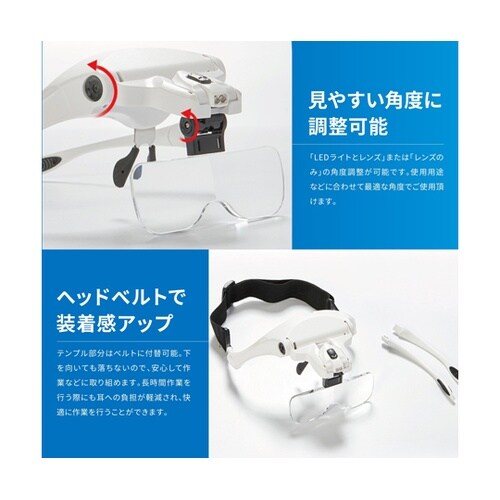 ヘッドルーペ 5種レンズ付属 乾電池タイ