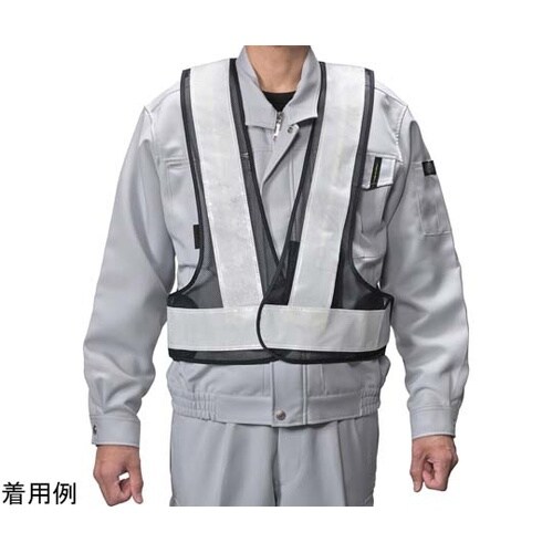 防滴LED反射安全ベスト 紺×シルバー