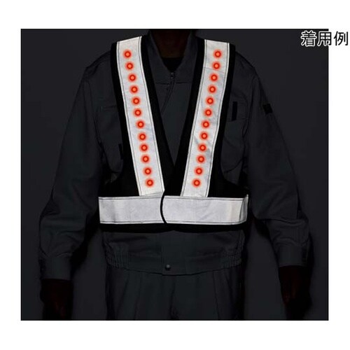 防滴LED反射安全ベスト 紺×シルバー