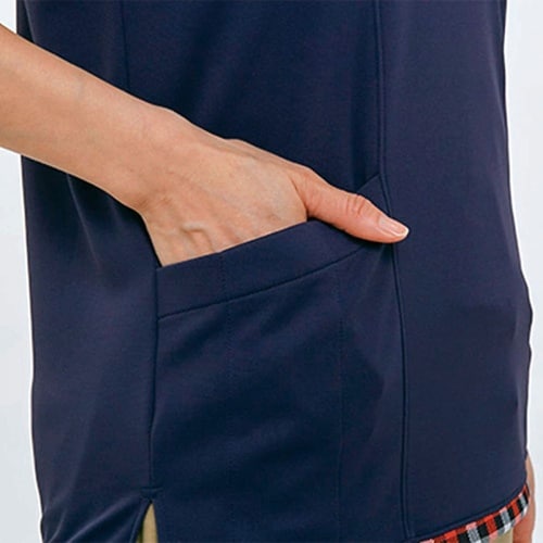 レディスニットシャツ ネイビー LL(身