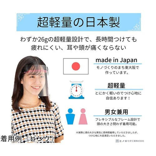 片面くもり止め加工 HMフェイスシールド