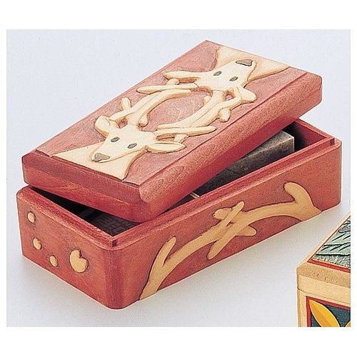 30017 木彫印かん小箱印泥付しな材