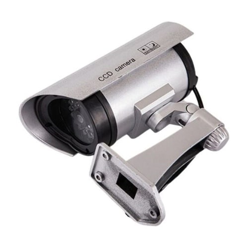 ダミー防犯カメラ シルバー TR−DKM